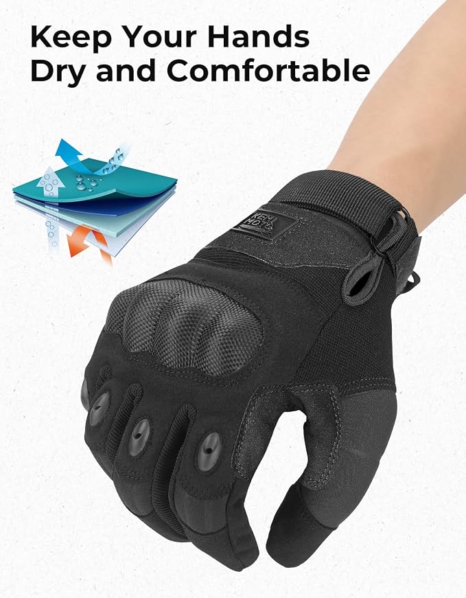 KEMIMOTO Tactical Gloves for Men, Touchscreen Motorcycle Gloves - Image 5