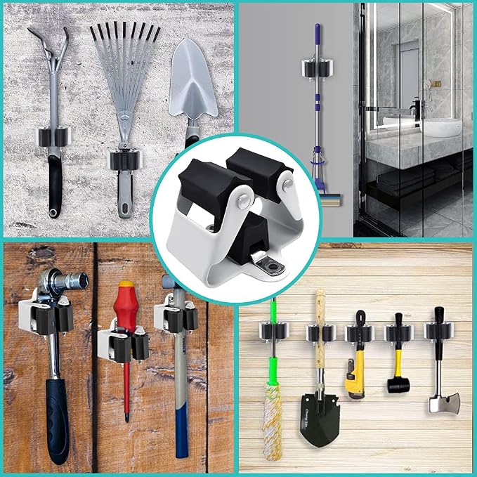 3-H Broom Hanger, Mop Holder Wall Mount 20 Pack, Broom Holder Wall Mount - Image 6
