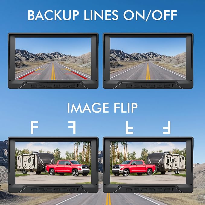 Dual RV Backup Camera Plug and Play, No Delay, 1080P HD, 2 Channels, 150° Wide - Image 4