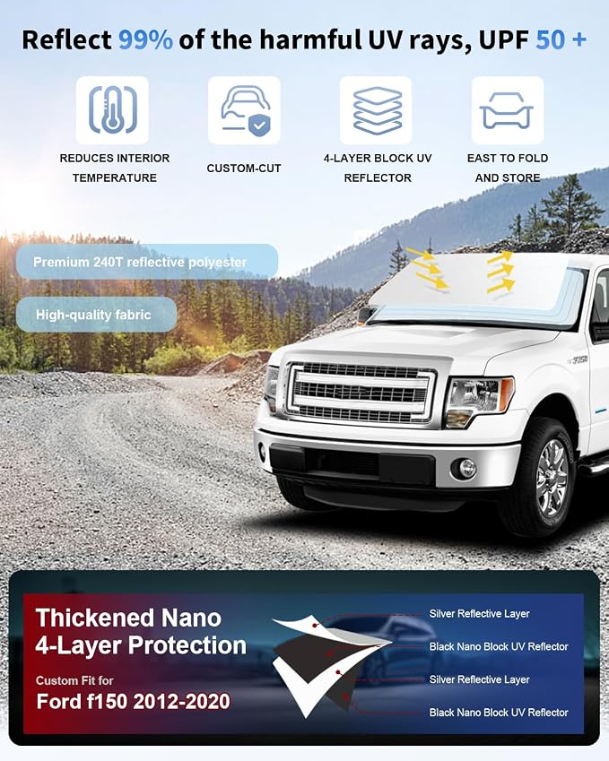 for F150 Car Windshield Sun Shade - Image 2