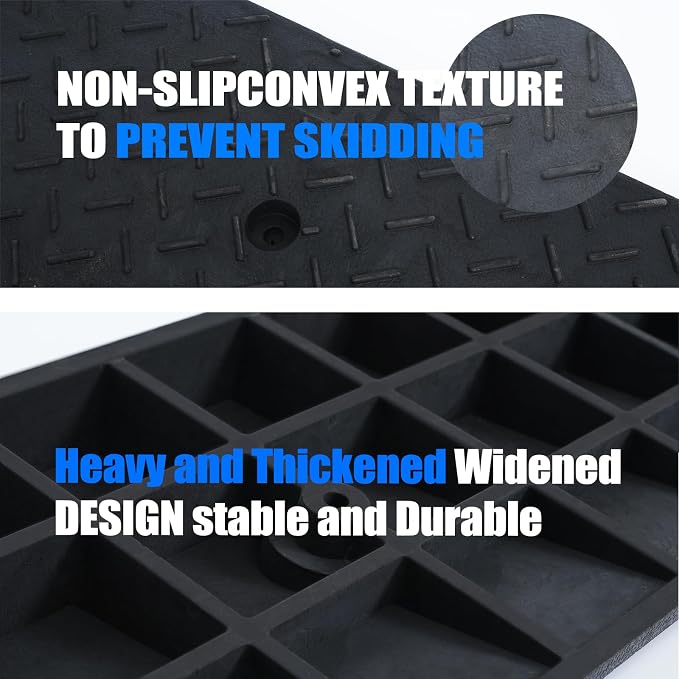2 Pack 3.1'' Rise Rubber Curb Ramp Heavy Duty Loading Rubber Curb Ramps 3 Tons - Image 4