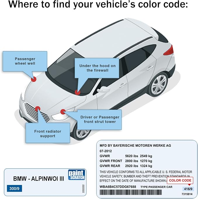 Touch Up Paint for BMW Dark Graphite-Exact Match–Chips and Nicks TouchUp Paint - Image 8