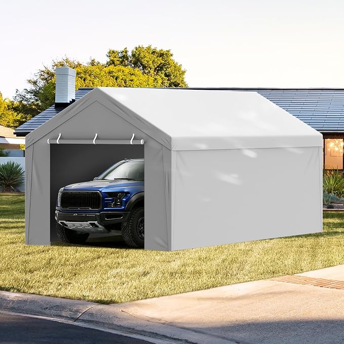 VEVOR Carport Replacement Canopy Cover Top + Side Wall 10 x 20 ft, Garage Tent - Image 8