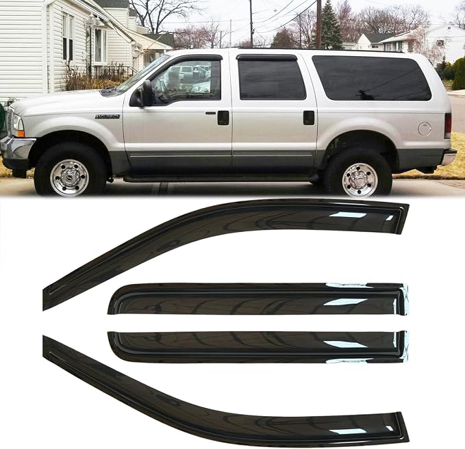 4pcs Outside Mount Style Window Rain Guards Durable Side Window Wind Deflectors - Image 2