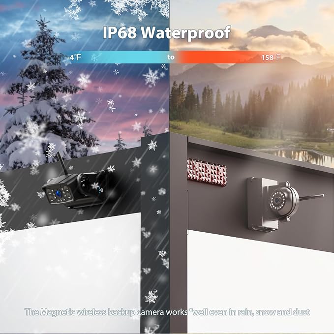 Magnetic Wireless Backup Camera: 10" HD 1080P DVR Monitor - Image 7