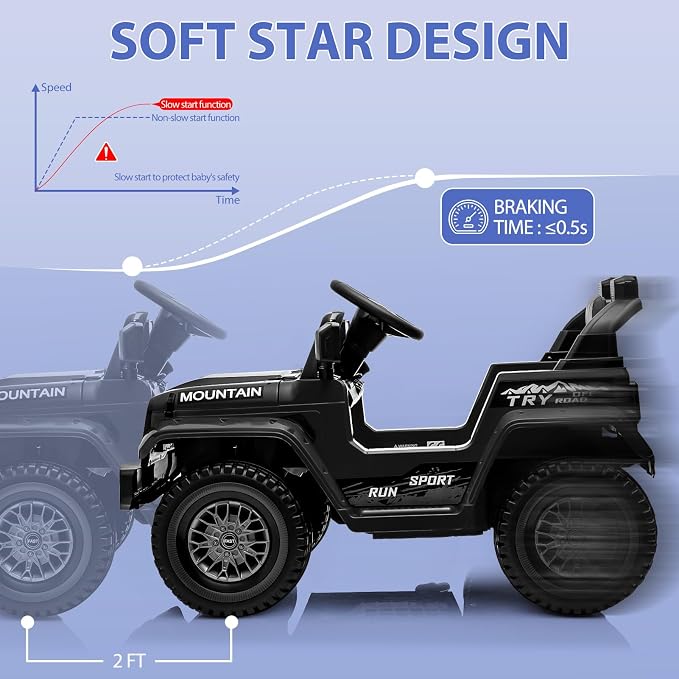 12V Kids Ride on Truck Car, w/Parent Remote Control, Twin 35w Motors, 3 Speeds - Image 5