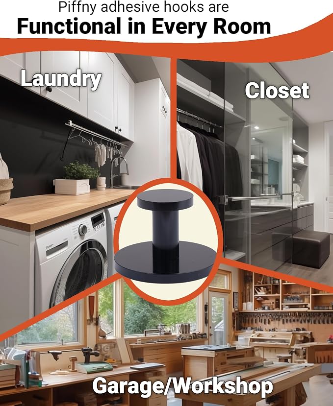 Round Adhesive Hooks for Hanging Towels, and Robes in The Bathroom, and on Doors - Image 6
