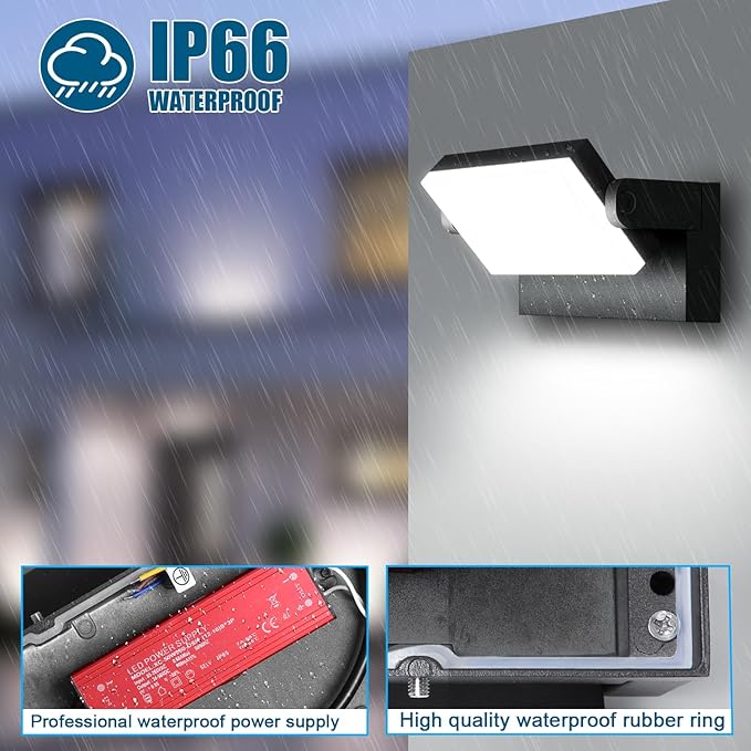 40W LED Wall Light, 4000LM 5000K 360° Wide-Angle Exterior Wall Floodlights - Image 5