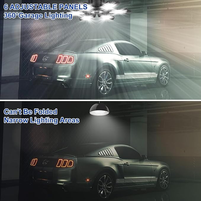 4 Pack LED Garage Lights, 220W Super Bright Ceiling Led Shop Lights, Deformable - Image 2