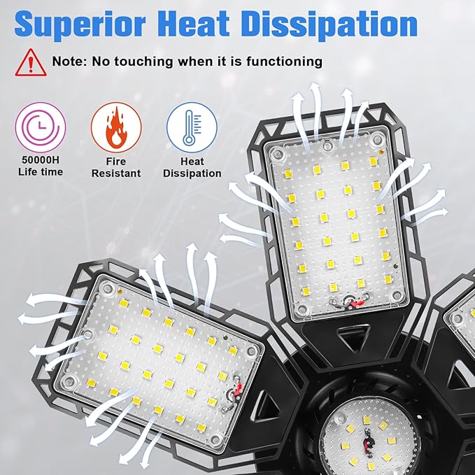 LED Garage Lights 4 Pack -180W, 18000LM 6500K Led Shop Light - Image 5