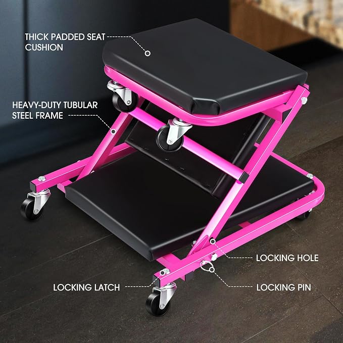 DNA MOTORING 36 Inches 2 IN 1 Rolling Folding Car Creeper/Seat, 150kg Weight - Image 2