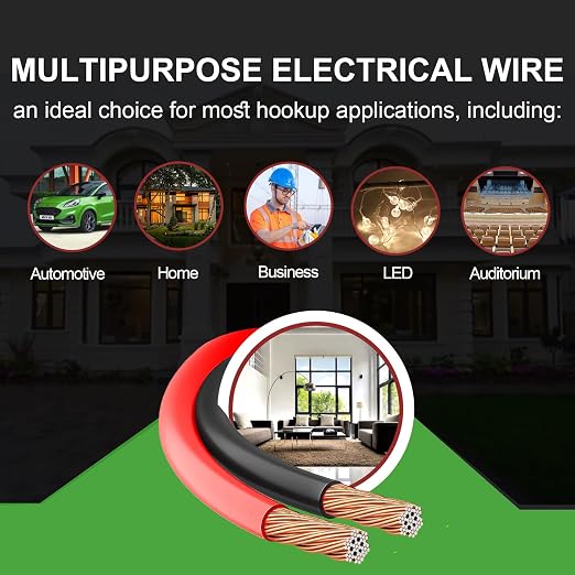 100FT 14/2 Gauge Red Black Cable Hookup Electrical Wire LED Strips Extension - Image 7