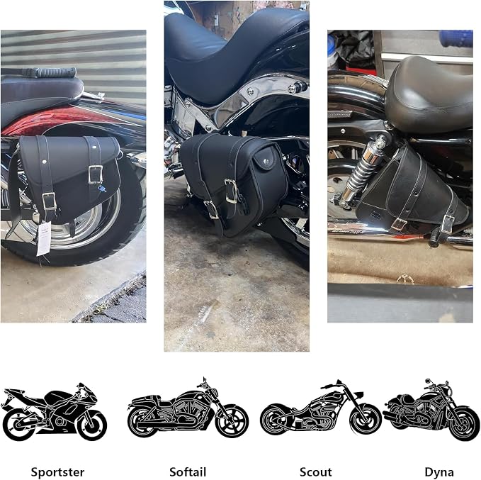 GARGOYLE BELLS Motorcycle Saddle Bags Solo Swing Arm Bag - Image 6