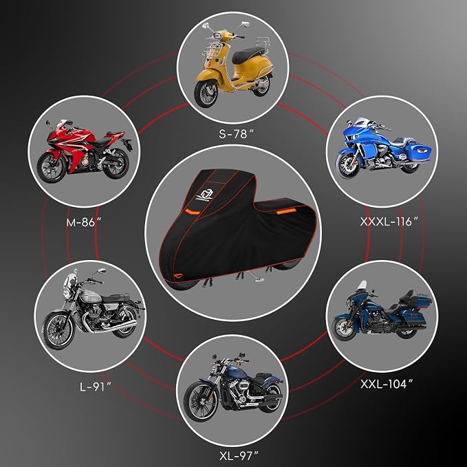Motorcycle Cover | Heavy Duty PVC | Soft Inner Cotton | Waterproof Outdoor | - Image 6