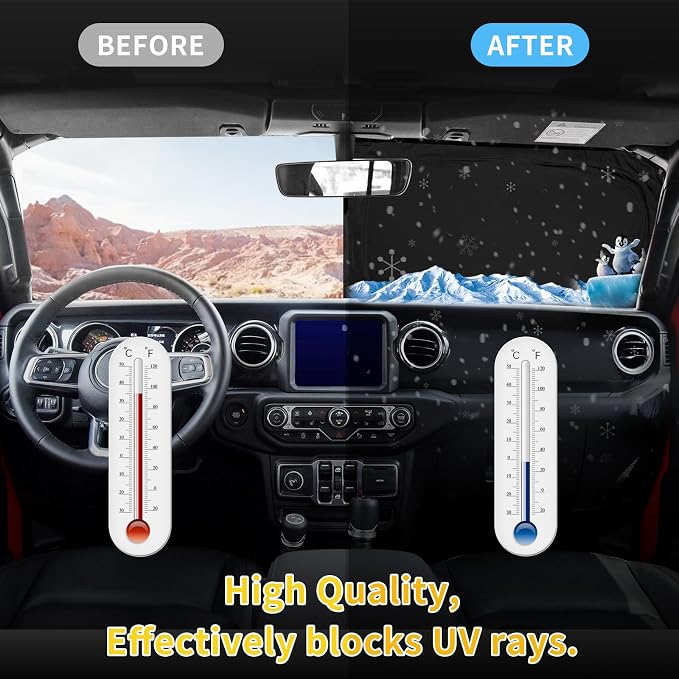 Sun Shade Sunshade for 2025 Kia Soul Windshield Cover, 4-Layer Front Window - Image 4