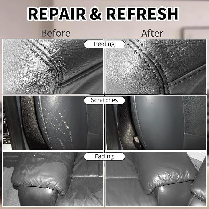 Leather Recoloring Balm, 8.5oz Leather Color Restorer, Dark Gray Leather Repair - Image 3
