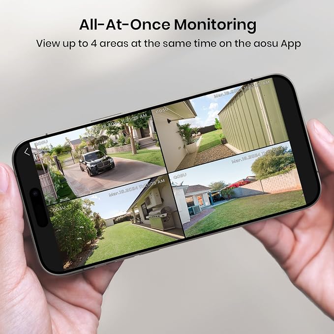 AOSU Security Cameras Outdoor Wireless, 4 Cam-Kit, No Subscription, - Image 3