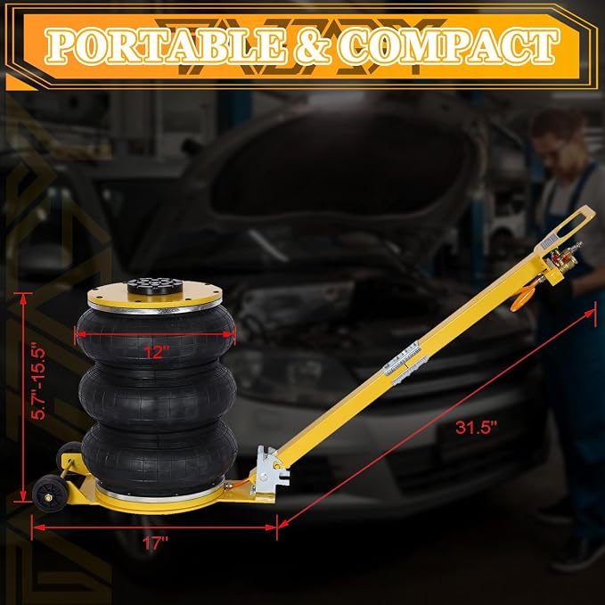 5T Triple Bag Air Jack 11000lbs Pneumatic Jack 3s Fast Lift Up 16in Airbag Jack - Image 7