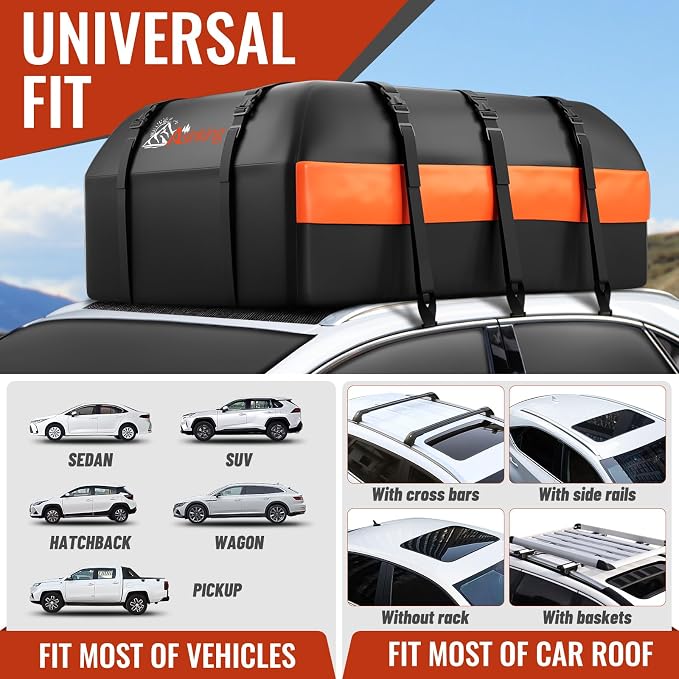 Car Rooftop Cargo Carrier Bag, 16 Cubic Feet Waterproof Car Topper Luggage - Image 6