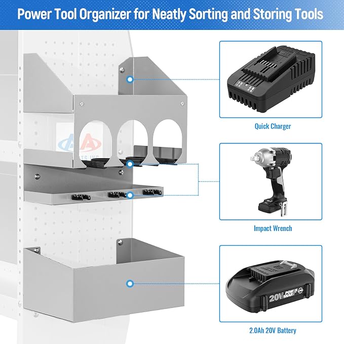 AA Products P-SH-Power Tool Organizer Wall Mount Designed - Image 5