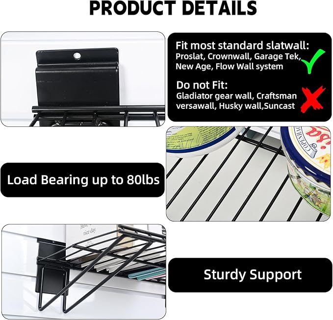 Slatwall Shelves, Slatwall Accessories, Slat Wall Wire Shelf, Heavy Duty - Image 5