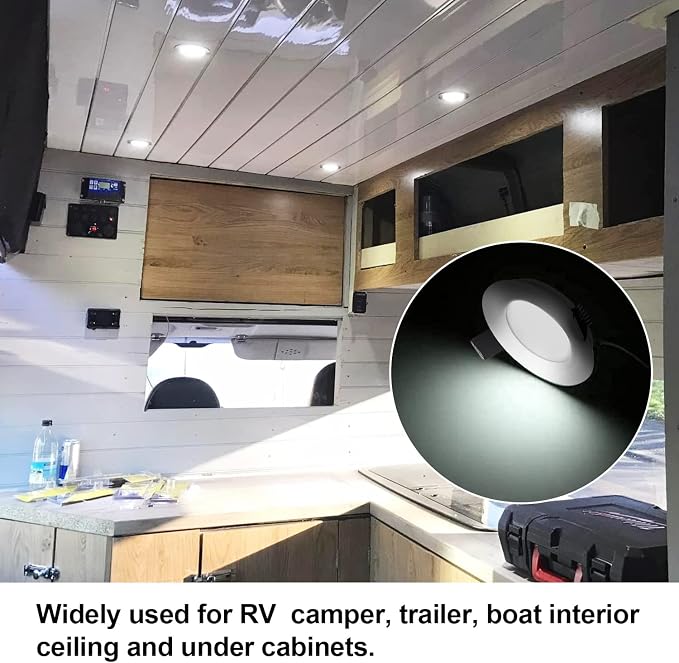 RV Boat Recessed Ceiling Light 6 Pack 12V LED Puck Light - Image 6