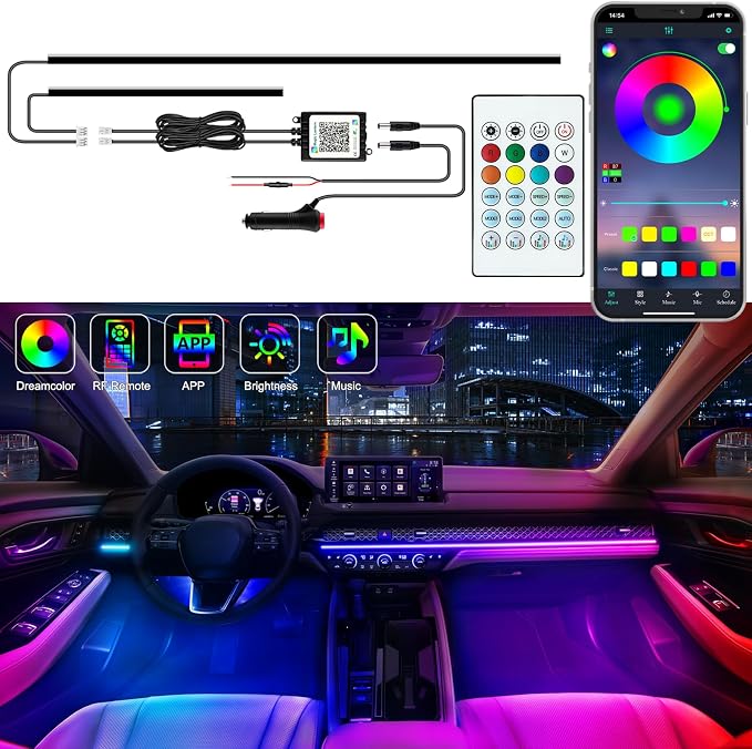 Interior Car LED Strip Lights, Acrylic LED Lights by Jushope