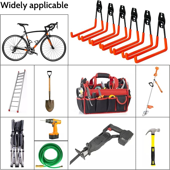 WMK 7.3'' Garage Hooks Heavy Duty Wall Hook, 6 Pack Garage Storage Hook - Image 7