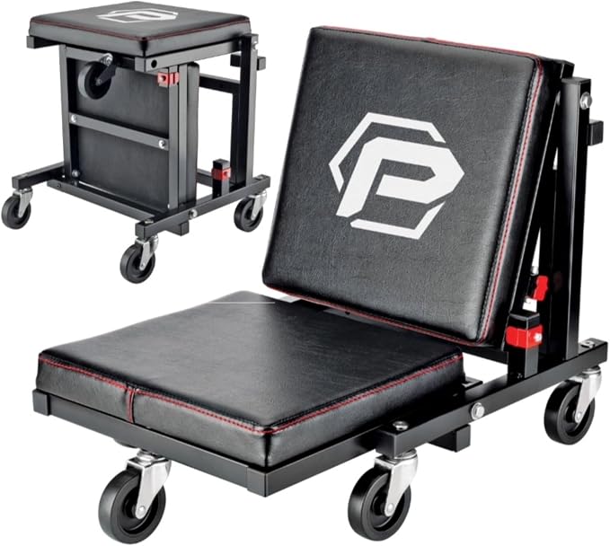 Powerbuilt 2-in-1 Rolling Creeper Seat Converts from High to Low Roller Seat by PowerbuiltTools