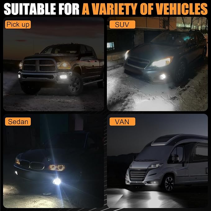 5202 5201 LED Bulbs, PS19W Fog Light 6500K Cool White - Image 6