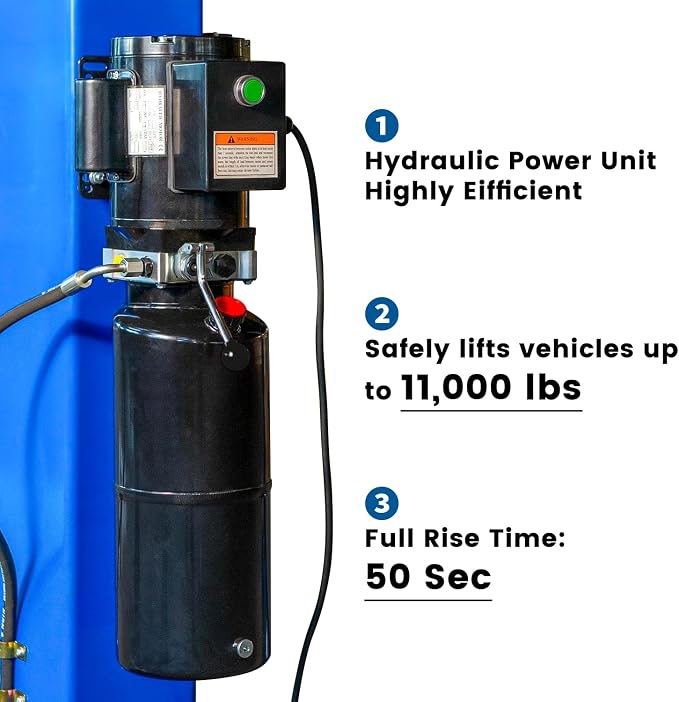 110V Two Post Car Lift 11, 000 LBS Single-Sided Unlocking Overhead Heavy Duty 2 - Image 4