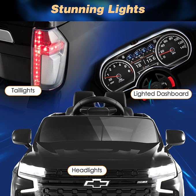 Costzon Ride on Car, 12V Licensed Chevrolet Tahoe Battery Powered Electric - Image 8