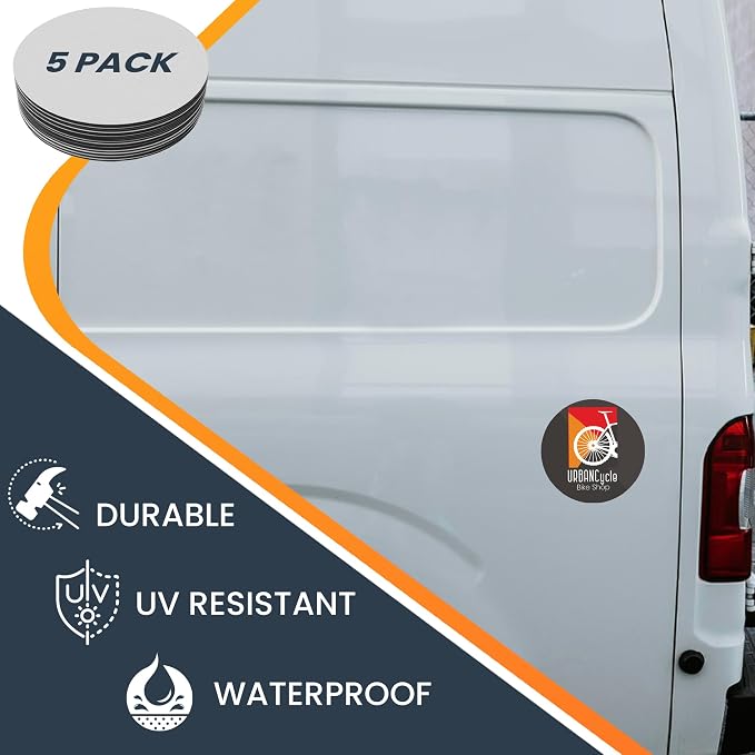 Magnet Me Up Customizable 30 Mil Round Magnet- 5”, 5 PK Weatherproof Car Magnet - Image 4