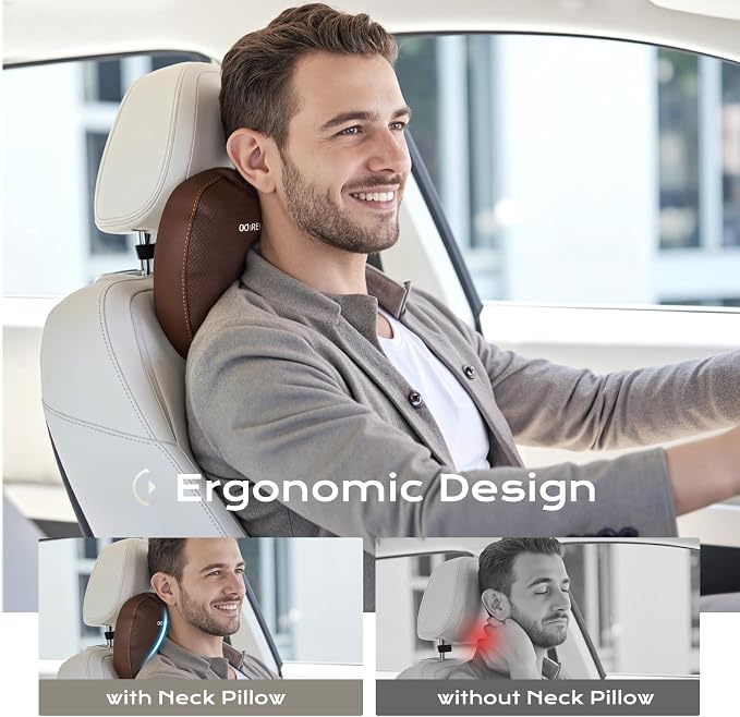 Coverado Leather Car Headrest Pillow Car Neck Pillow - Image 4