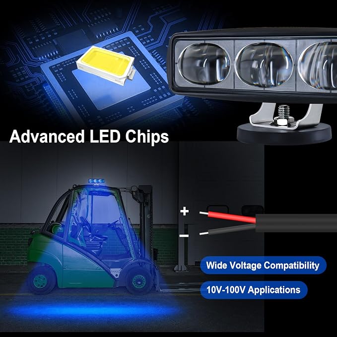 2Pcs Forklift Safety Light Blue, 30W Straight Line Forklift and AGV Safety - Image 5