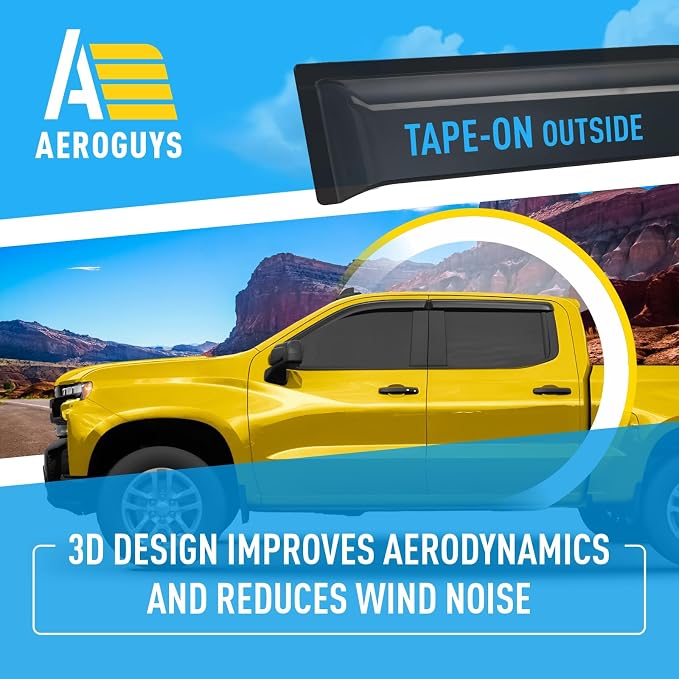 Extra Durable Window Deflectors Tape-On Window Visors Rain Guards Fit - Image 5