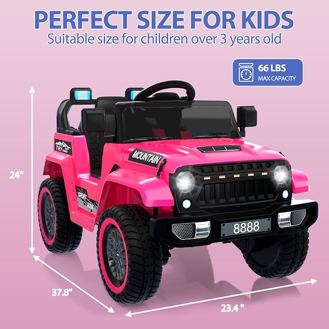 12V Kids Ride on Truck Car, w/Parent Remote Control, Twin 35w Motors, 3 Speeds - Image 2