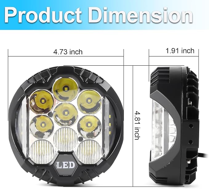 LIGBT 2PCS 5 Inch Round LED Offroad Light - Image 6