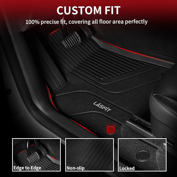 LASFIT Frunk Trunk Mats Fit for Tesla Model X & Model X Plaid 6 Seater / 7 - Image 3