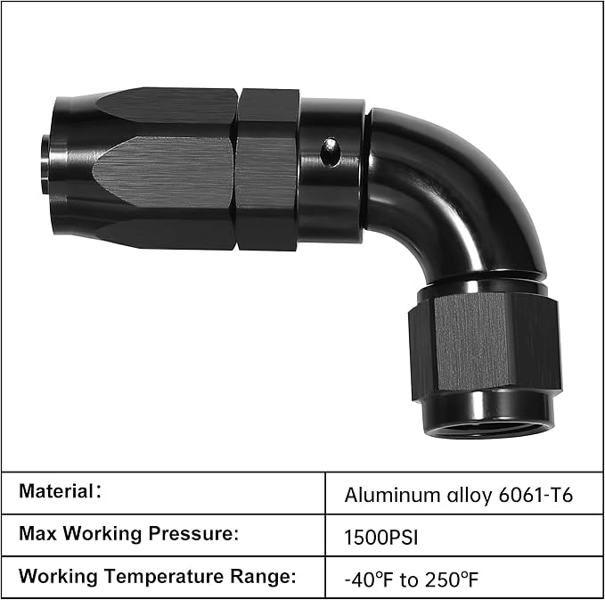 EVIL ENERGY 4AN 90 Degree One Piece Full Flow Hose End Fitting Swivel - Image 3