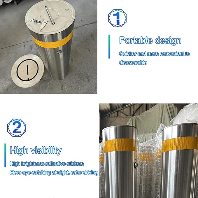Steel Safety Bollard Post, Driveway Parking Interceptor Bollard, Crash Column - Image 4