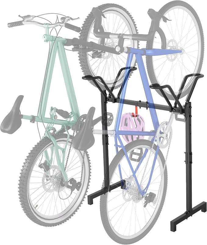 2 Bikes Floor Stand, Adjustable Bicycle Parking Rack by Sttoraboks
