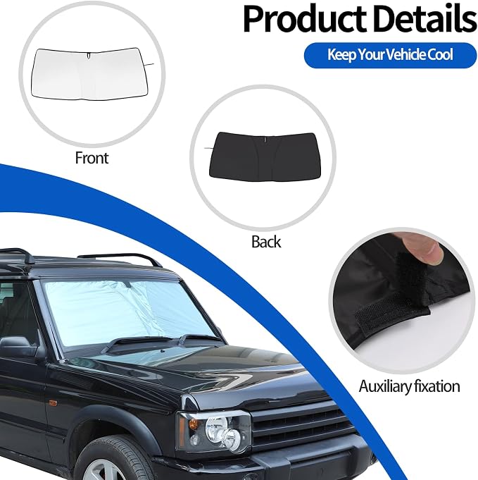 Windshield Sunshade Fit for Land Rover Discovery 2 LR2 1998-2003, Folding Car - Image 5