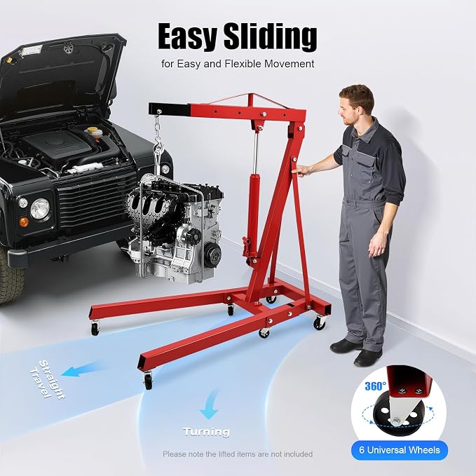 2 Ton Hydraulic Engine Hoist, Folding Engine Lift - Image 3