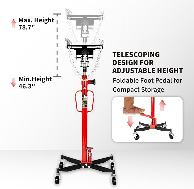0.75 Ton Hydraulic Telescoping Transmission Jack - Image 4