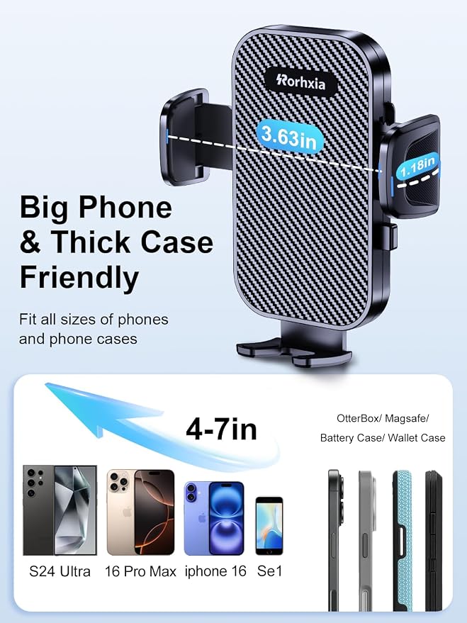 3-in-1 Car Phone Holder, Cell Phone Car Mount Fit - Image 7