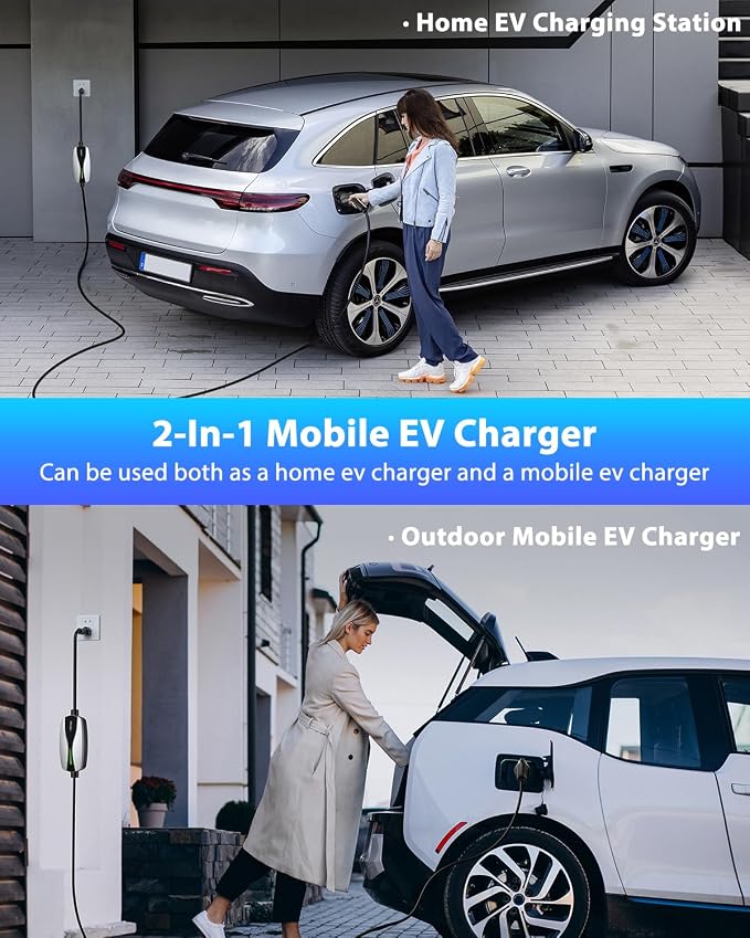 Level 1/2 EV Charger, 16Amp Electric Car Charger 25FT Cable - Image 6