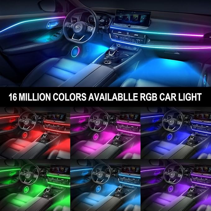 Dreamcolor Acrylic Interior Car Lights, WEBUPAR Car Accessories 6 in 1 Car LED - Image 3