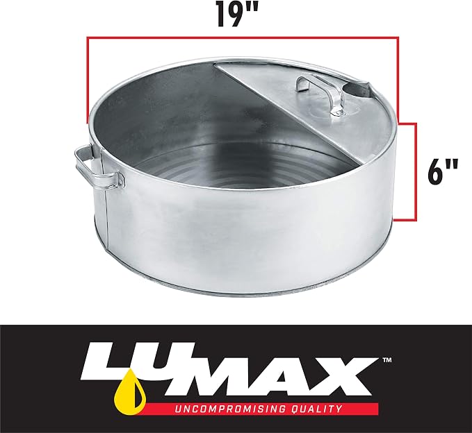 LUMAX LX-1710 Silver 6 Gallon Galvanized Drain Pan, Heavy Duty Construction - Image 3
