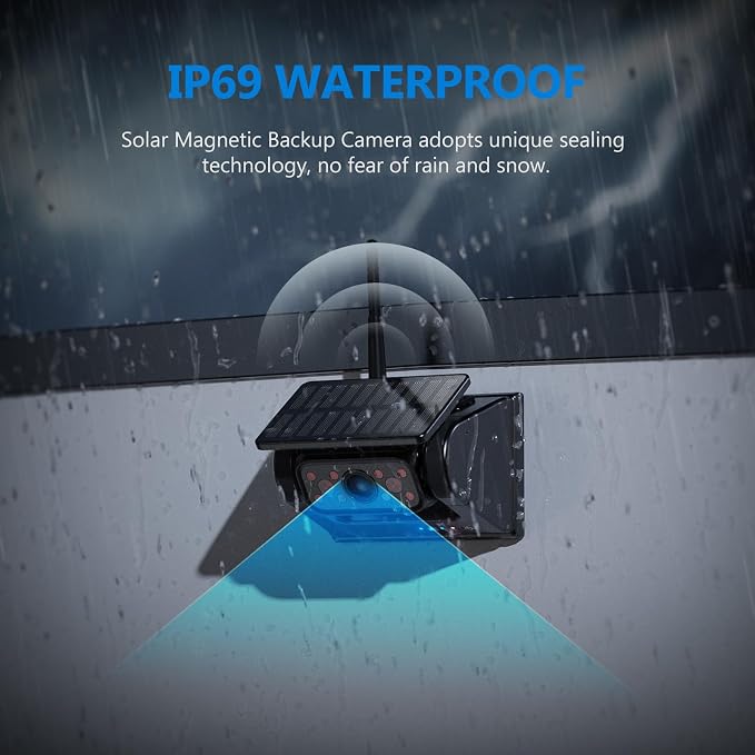 WiFi Magnetic Solar Wireless Backup Camera, 10500mAh Rechargeable 1080P Rear - Image 6